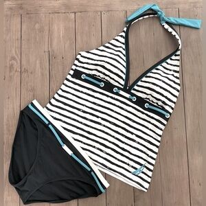 Nautical Tankini Two Piece Swimsuit